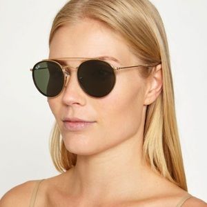 Round Double Bridge Polarized Ray Ban - Rose Gold
